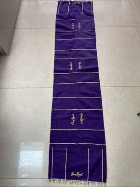 Crown Royal Whiskey Purple Repurposed Bags Table Runner Scarf
 62”  X 13.5”.